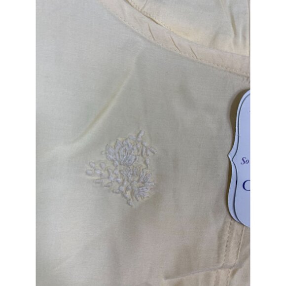 NEW April Cornell Long Sleeve Tunic Top Women size XL Butter Yellow Floral Boho - Picture 11 of 16